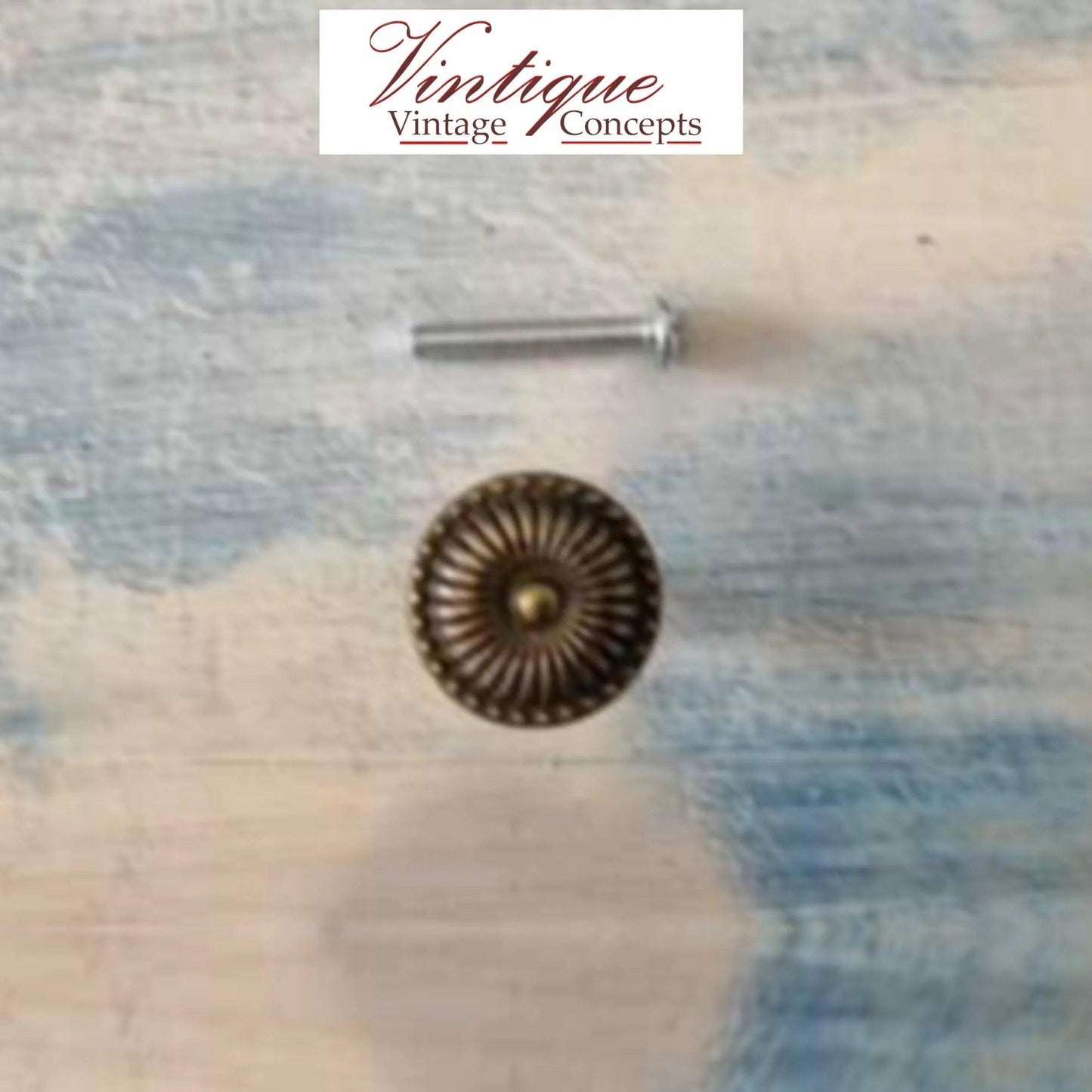 Ribbed Vintage Bronze Furniture Knob 24mm diameter - Vintique Concepts