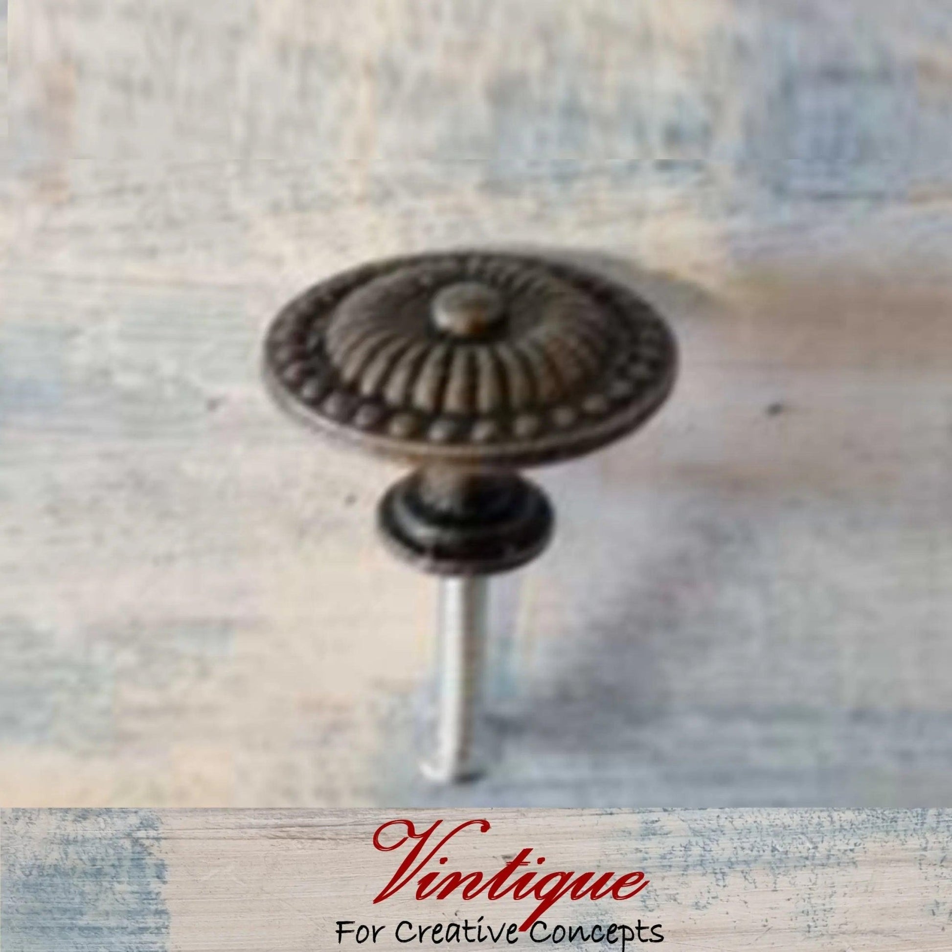 Ribbed Vintage Bronze Furniture Knob 30mm diameter-Vintique Concepts