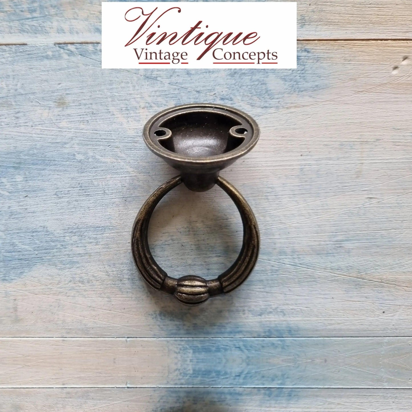 Ring Pull with Ball Bronze- Ring Diameter 38mm (base 32mm dia)-Vintique Concepts