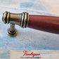 Roma Series Cardinal Red Wood & antique Gold door Handle 158mm long - Vintique Concepts