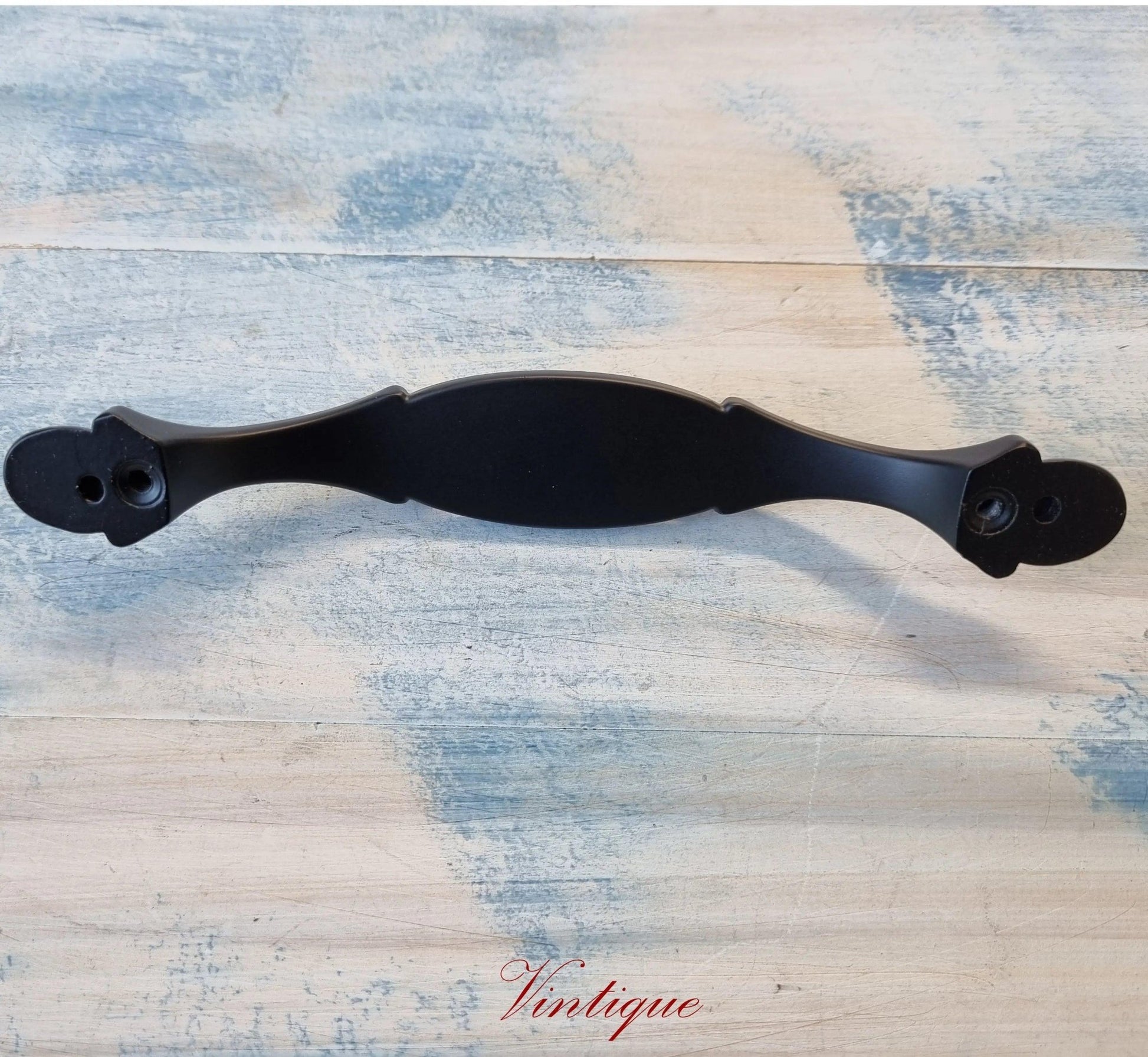 Roma Series Paisley Pattern Black Cabinet / wardrobe Handle 170mm long-Vintique Concepts