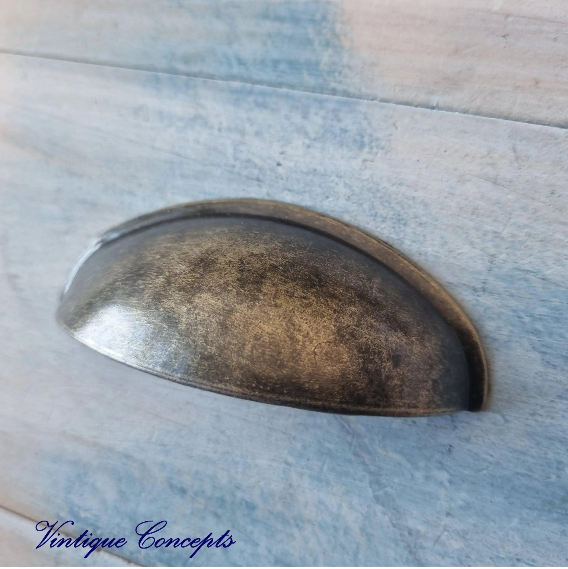 ROMA Stylish Cup Drawer handle 80mm BRONZE-Vintique Concepts