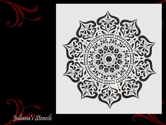 Royal Mandala Pattern Vintage furniture paint stencil 305mm x 305mm-Vintique Concepts