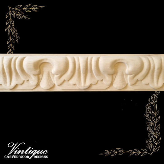 Royal swirl wood trim border moulding 65mm - Vintique Concepts