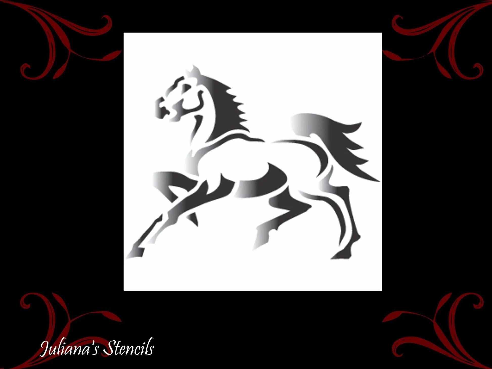 RUNNING HORSE furniture paint stencil 127mm x 180mm-Vintique Concepts