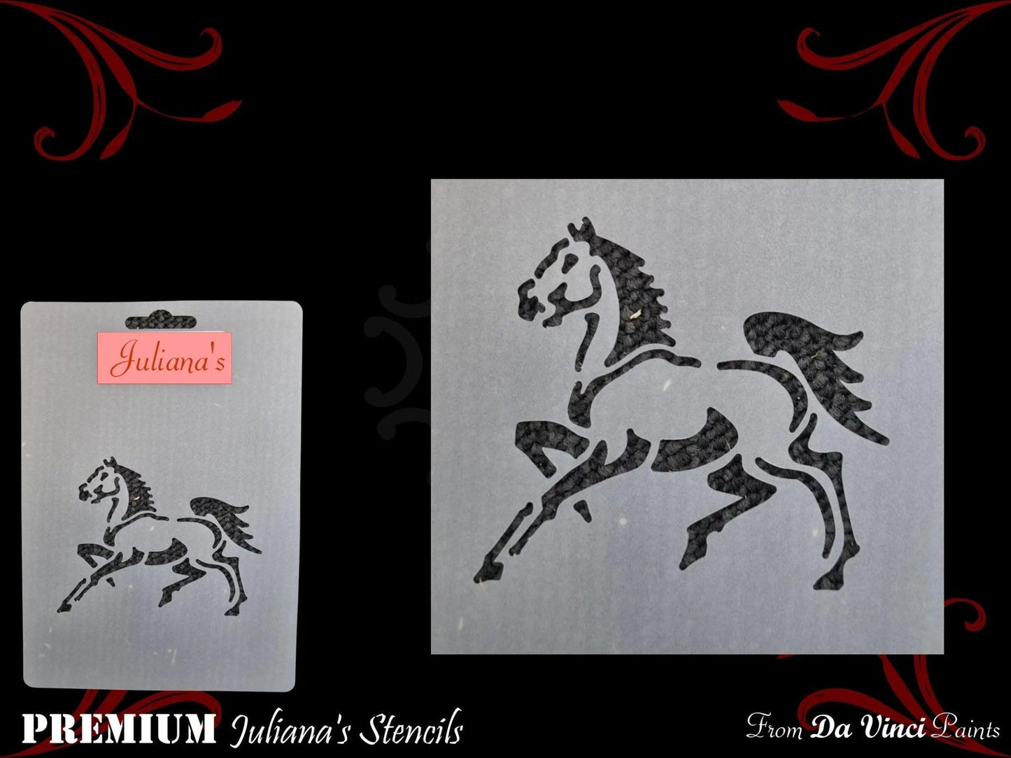 RUNNING HORSE furniture paint stencil 127mm x 180mm-Vintique Concepts