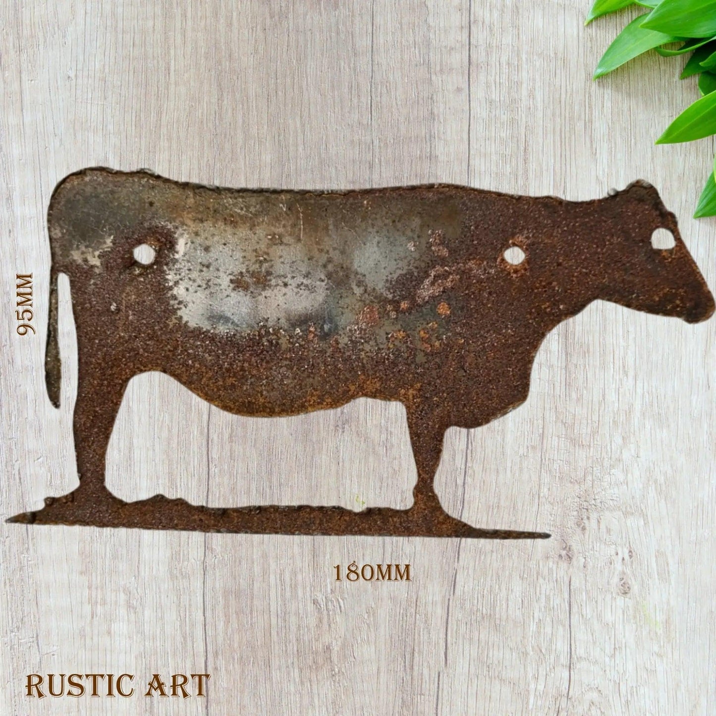 Rusted Cow Rusty metal 180mm x 95mm-Vintique Concepts