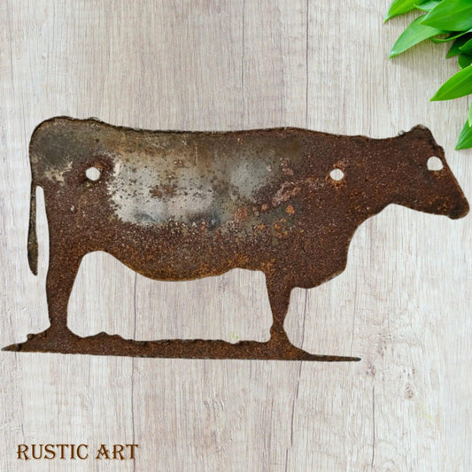 Rusted Cow Rusty metal 180mm x 95mm-Vintique Concepts