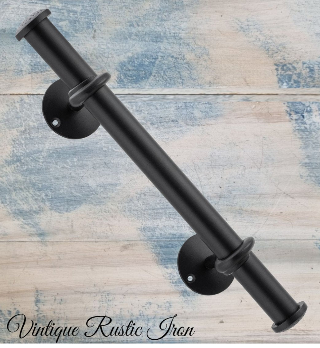 Rustic Iron Tubular Barn Door handle 420mm High-Vintique Concepts