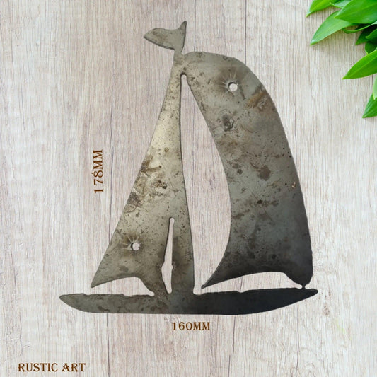 SAIL BOAT Rusty metal 178mm x 160mm-Vintique Concepts