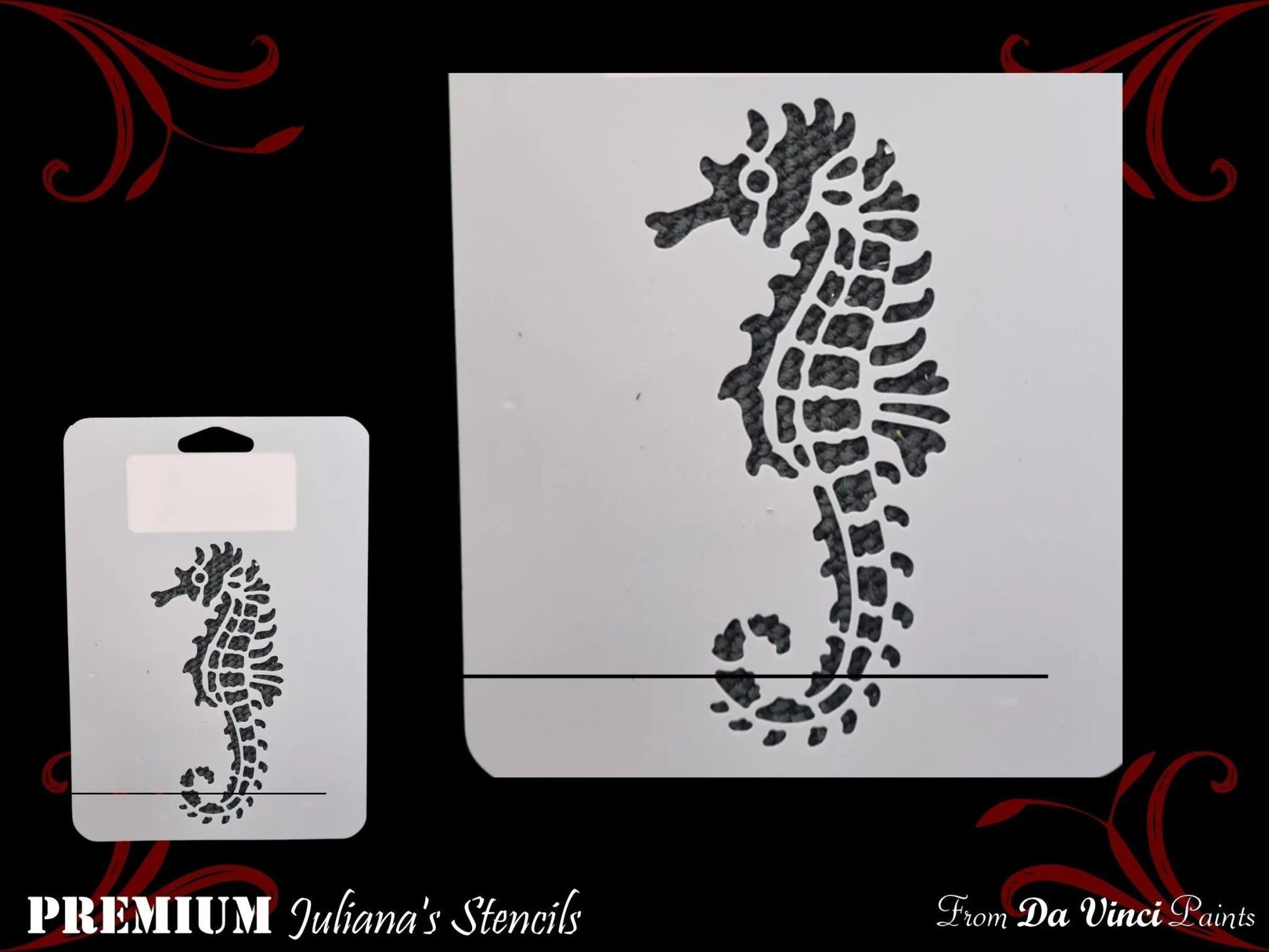 SEAHORSE Childrens Furniture Paint Stencil 127mm x 180mm-Vintique Concepts