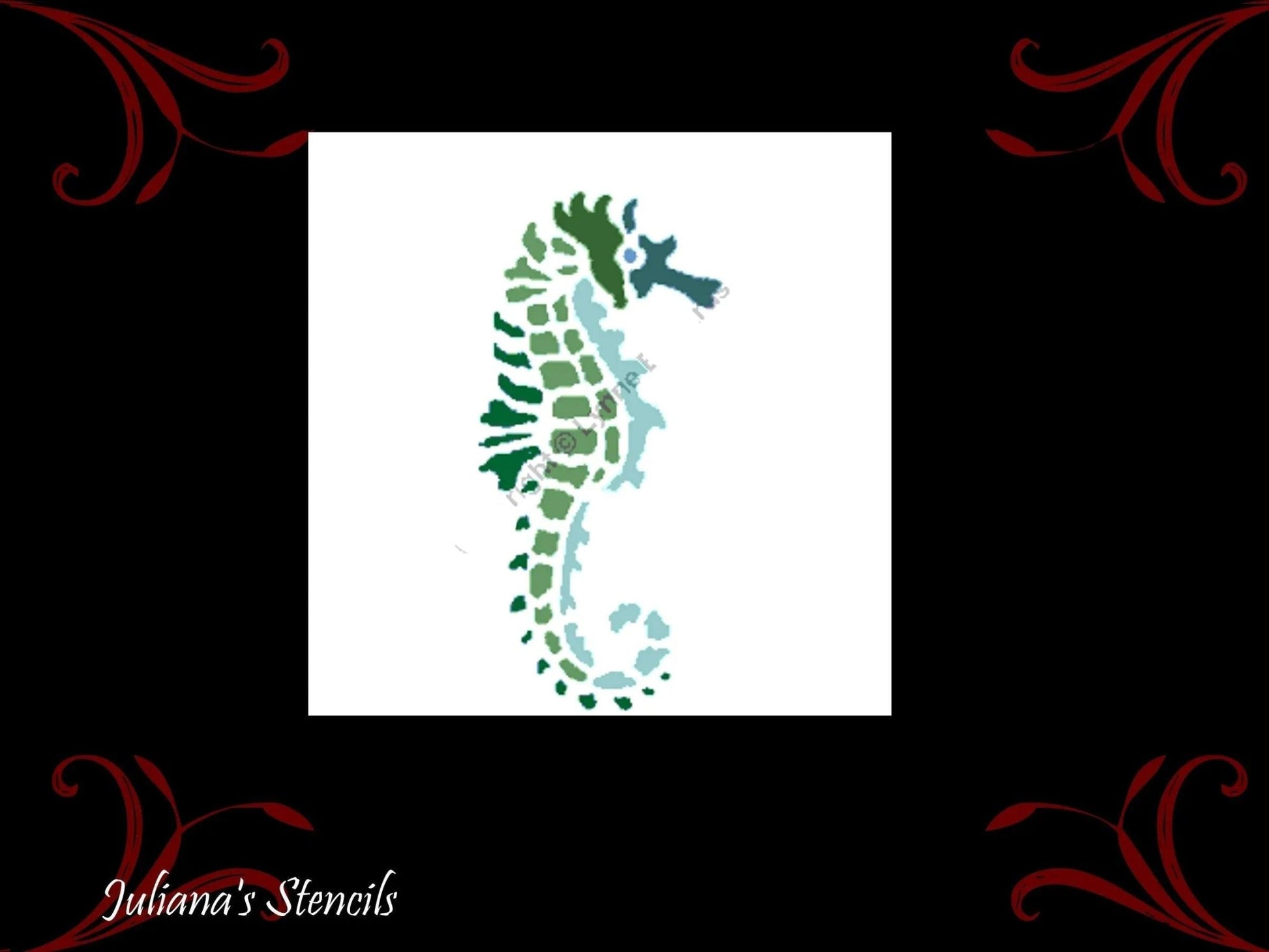 SEAHORSE Childrens Furniture Paint Stencil 127mm x 180mm-Vintique Concepts