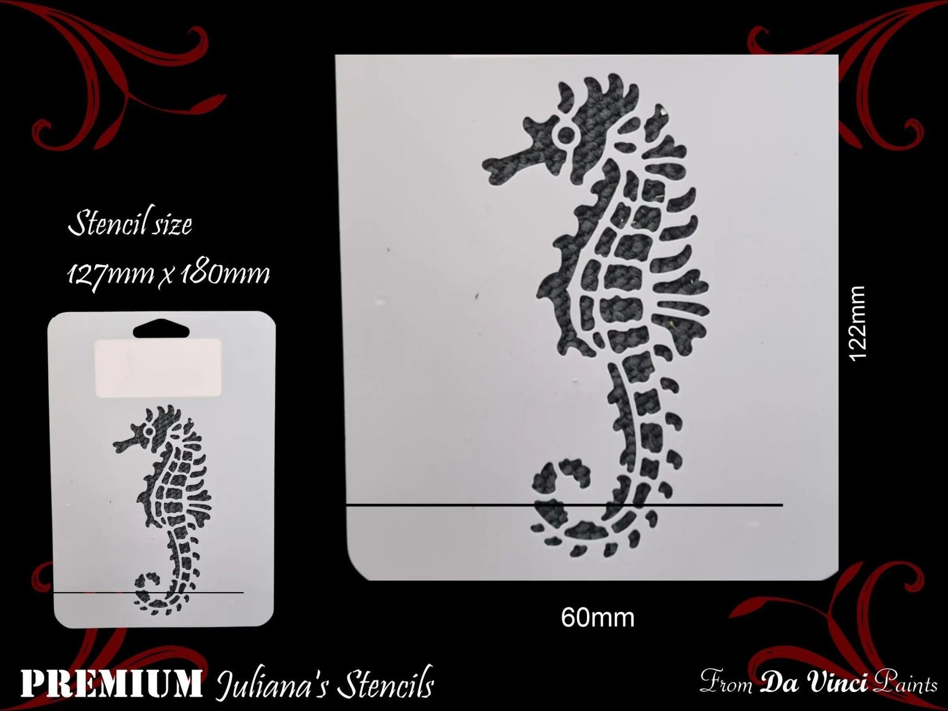 SEAHORSE Childrens Furniture Paint Stencil 127mm x 180mm-Vintique Concepts