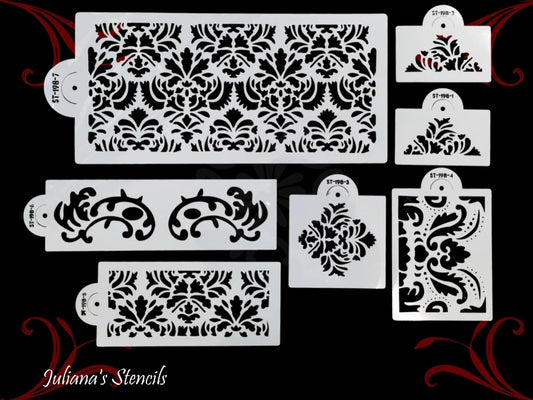 Set of 7 Pieces Danmask Cake & furniture Border paint stencil-Vintique Concepts