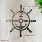 Ships or Boat WHEEL & ANCHOR Rusty metal 190mm Dia-Vintique Concepts