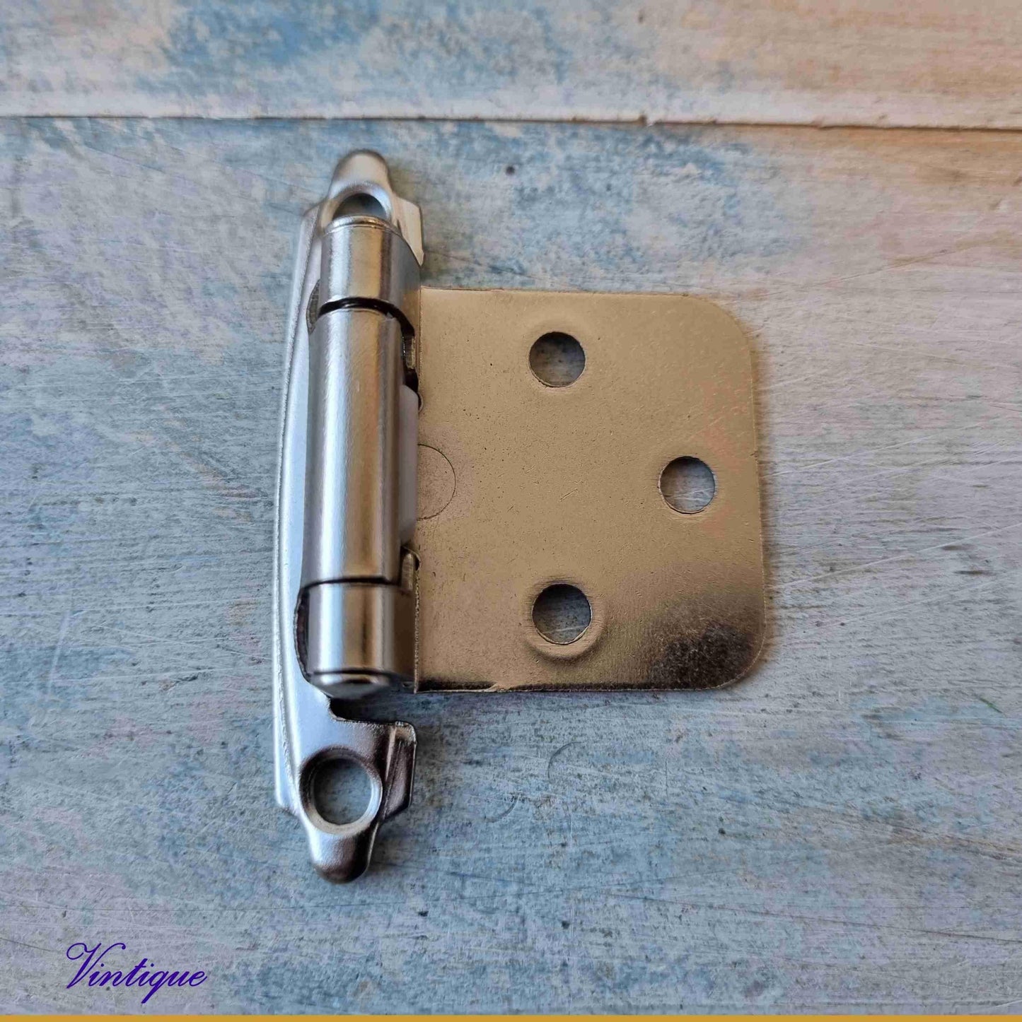 Silver Self - Closing Overlay Hinges 72mm x 46mm - Vintique Concepts