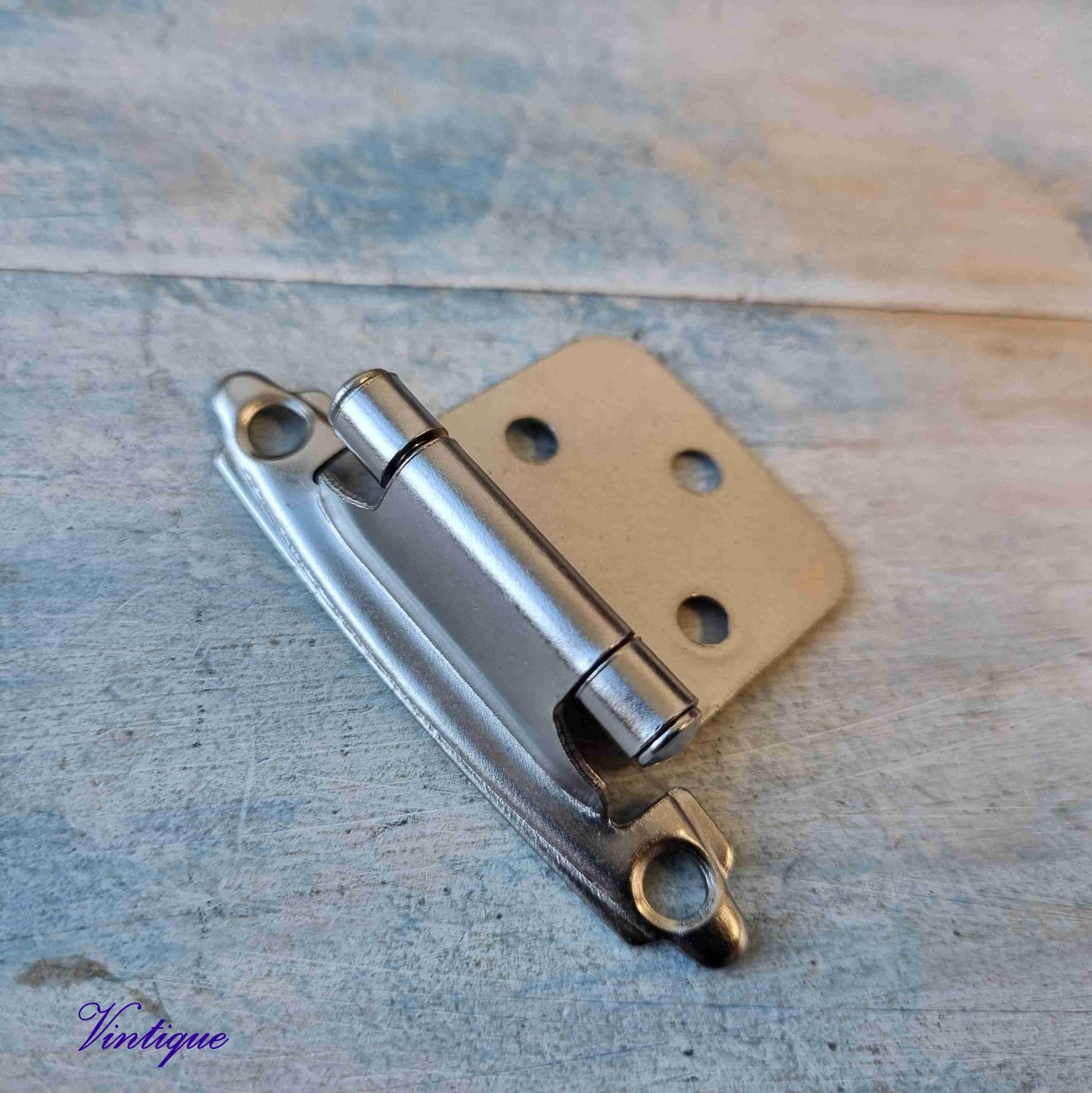 Silver Self - Closing Overlay Hinges 72mm x 46mm - Vintique Concepts