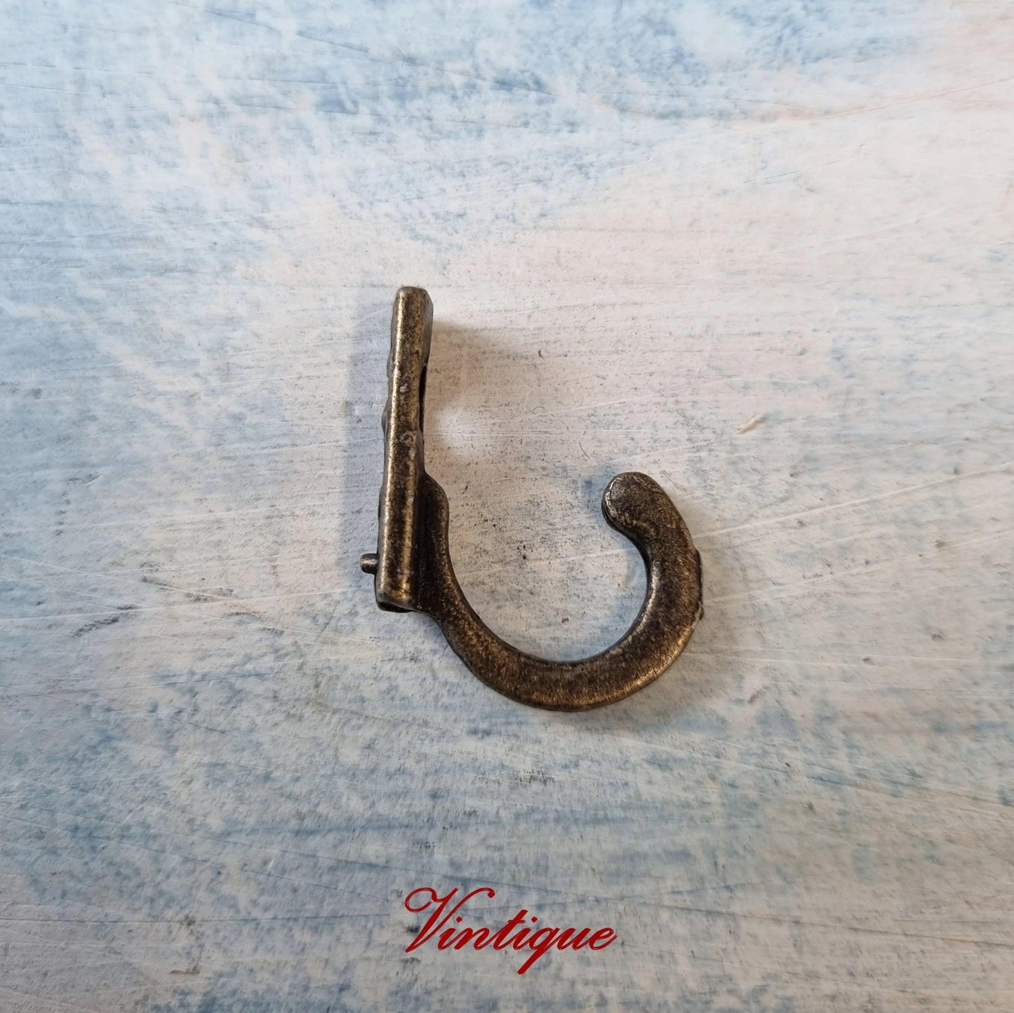 Small bronze single prong Coat or key hook 28mm x 23mm-Vintique Concepts