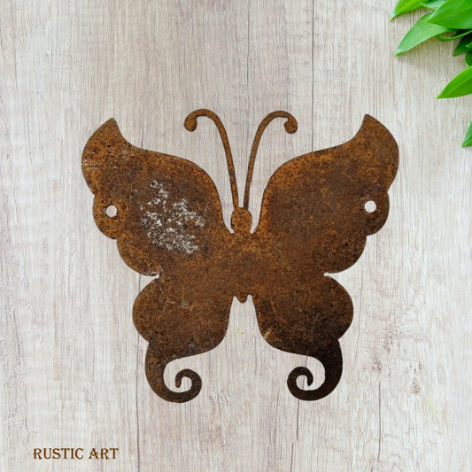 Small Butterfly Rusty metal 145mm x 135mm - Vintique Concepts