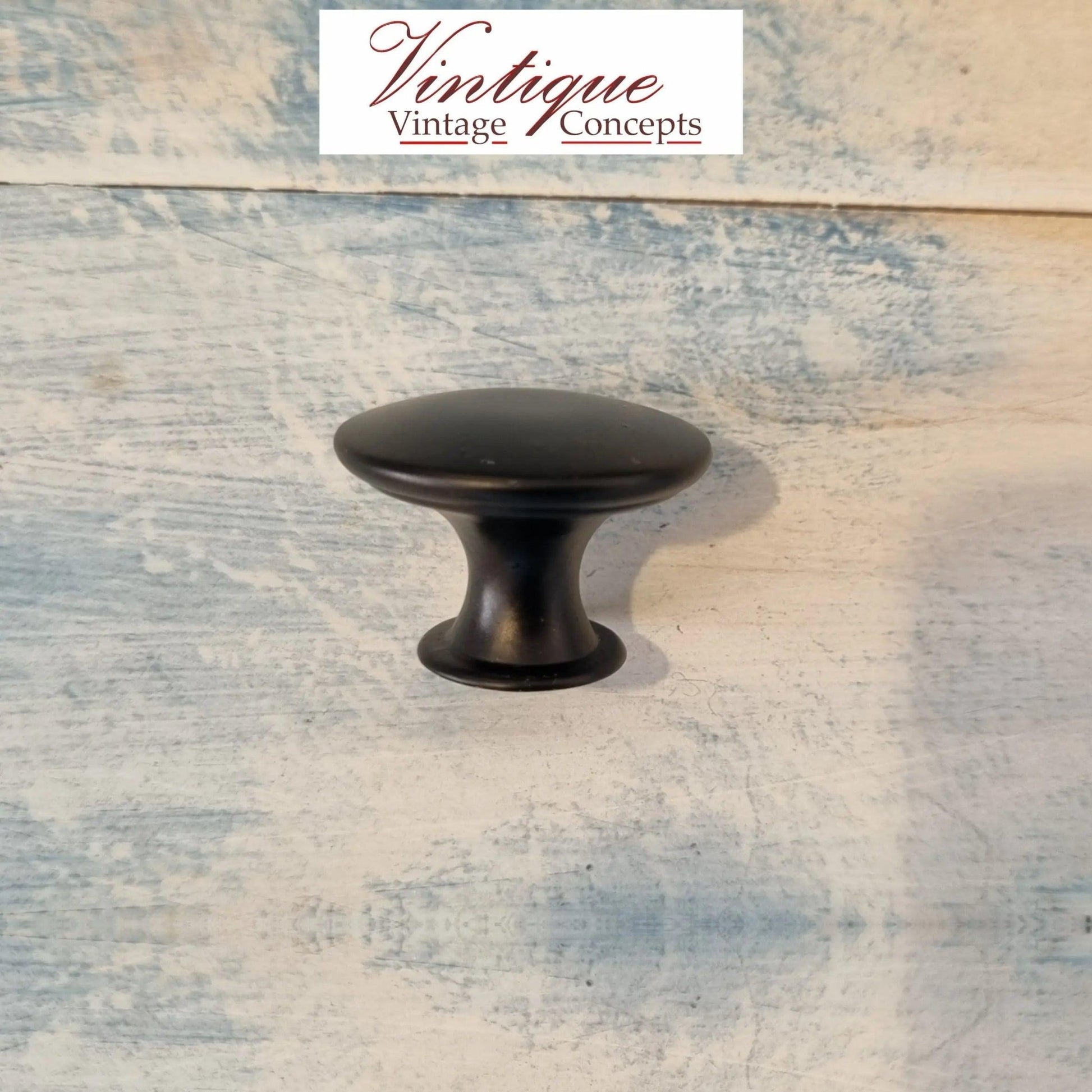 Smooth Alloy Antique Black 30mm cabinet or drawer Knob - Vintique Concepts