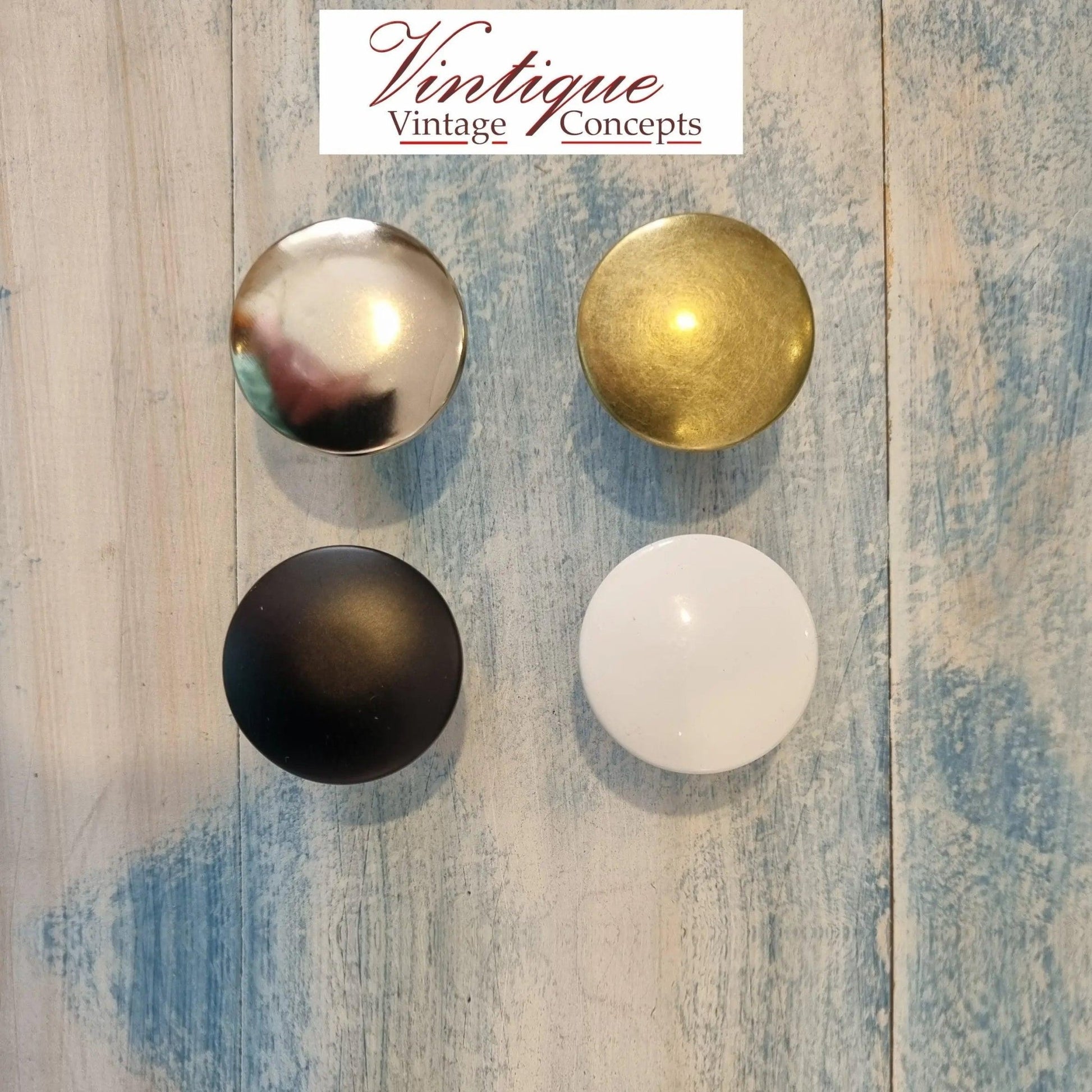 Smooth Alloy Antique Gold 30mm Drawer or Cabinet Knob-Vintique Concepts