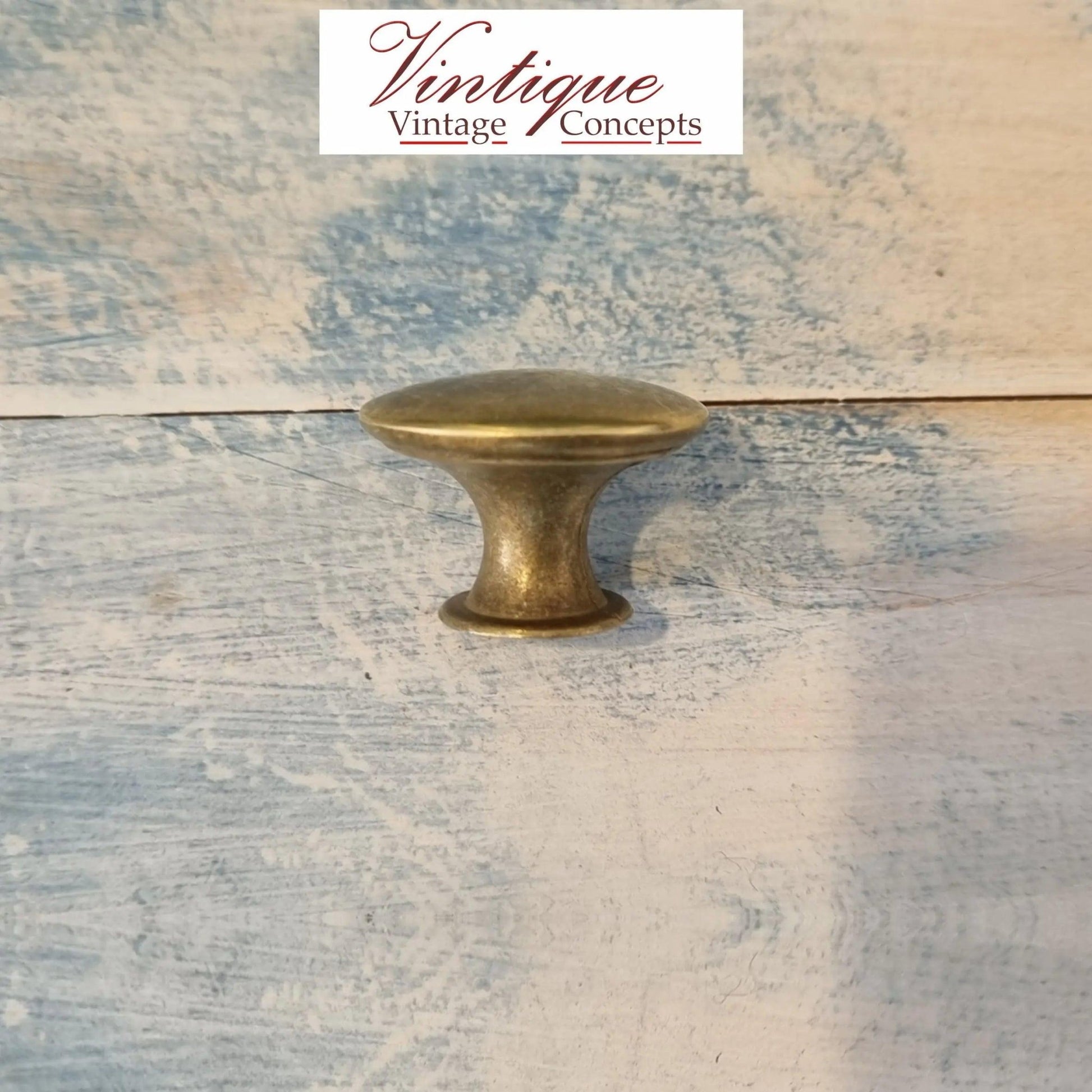 Smooth Alloy Antique Gold 30mm Drawer or Cabinet Knob-Vintique Concepts