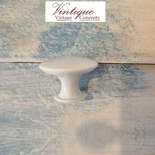 Smooth Alloy Antique White 30mm Knob-Vintique Concepts