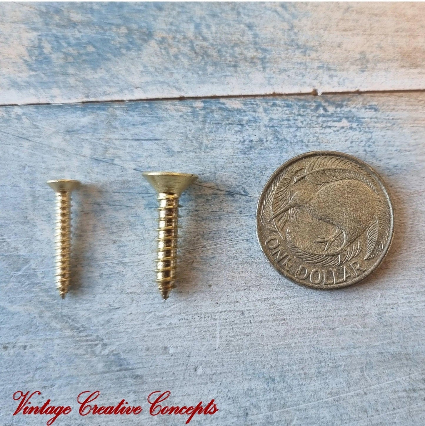 Solid Brass wood screws 20mm (packet of 5)-Vintique Concepts