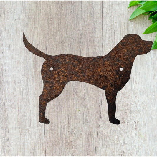 standing Dog Rusty metal 180mm x 125mm-Vintique Concepts