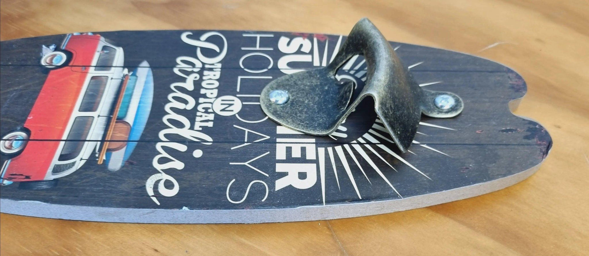 Surfboard Bottle opener-Summer Holidays 30cm x 10.6cm-Vintique Concepts