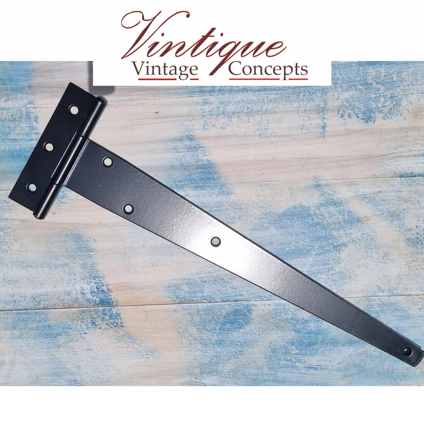 T-Hinge Black  300mm black powdercoated-Vintique Concepts