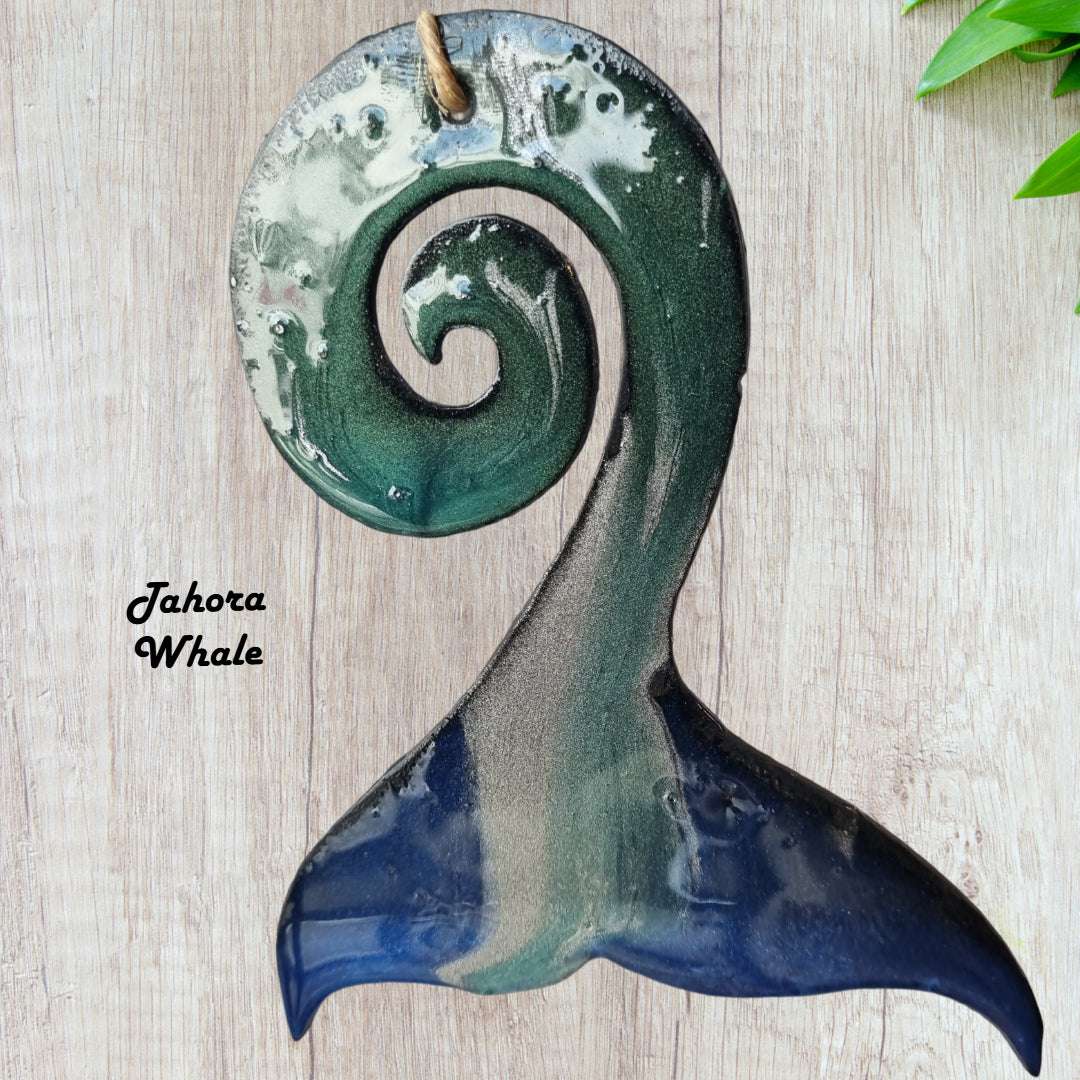 Tahora (whale) maori epoxy metal-Vintique Concepts