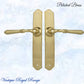 Polished Brass THORNDON lever door handle 240hX43mmw-Vintique Concepts