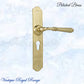 Polished Brass THORNDON lever door handle 240hX43mmw-Vintique Concepts