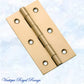 Solid Polish Brass Fixed Pin Butt hinge for cabinets (various sizes)-Vintique Concepts