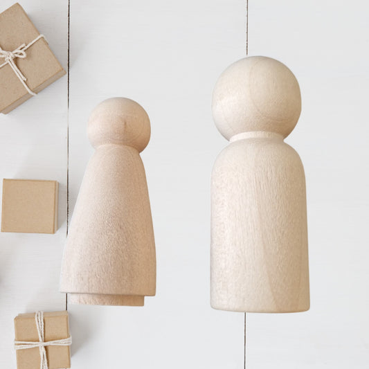 Maple wood Mum & Dad figurines-Vintique Concepts