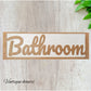 Carved Kauri sign "BATHROOM" 455mm x 145mm-Vintique Concepts