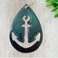 Maori Art - Anchor Pendant Metal Art Coated In Pourable Epoxy 118 X 77mm