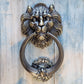 Antique Gold Lion Head door Knocker 118mm ring-Vintique Concepts