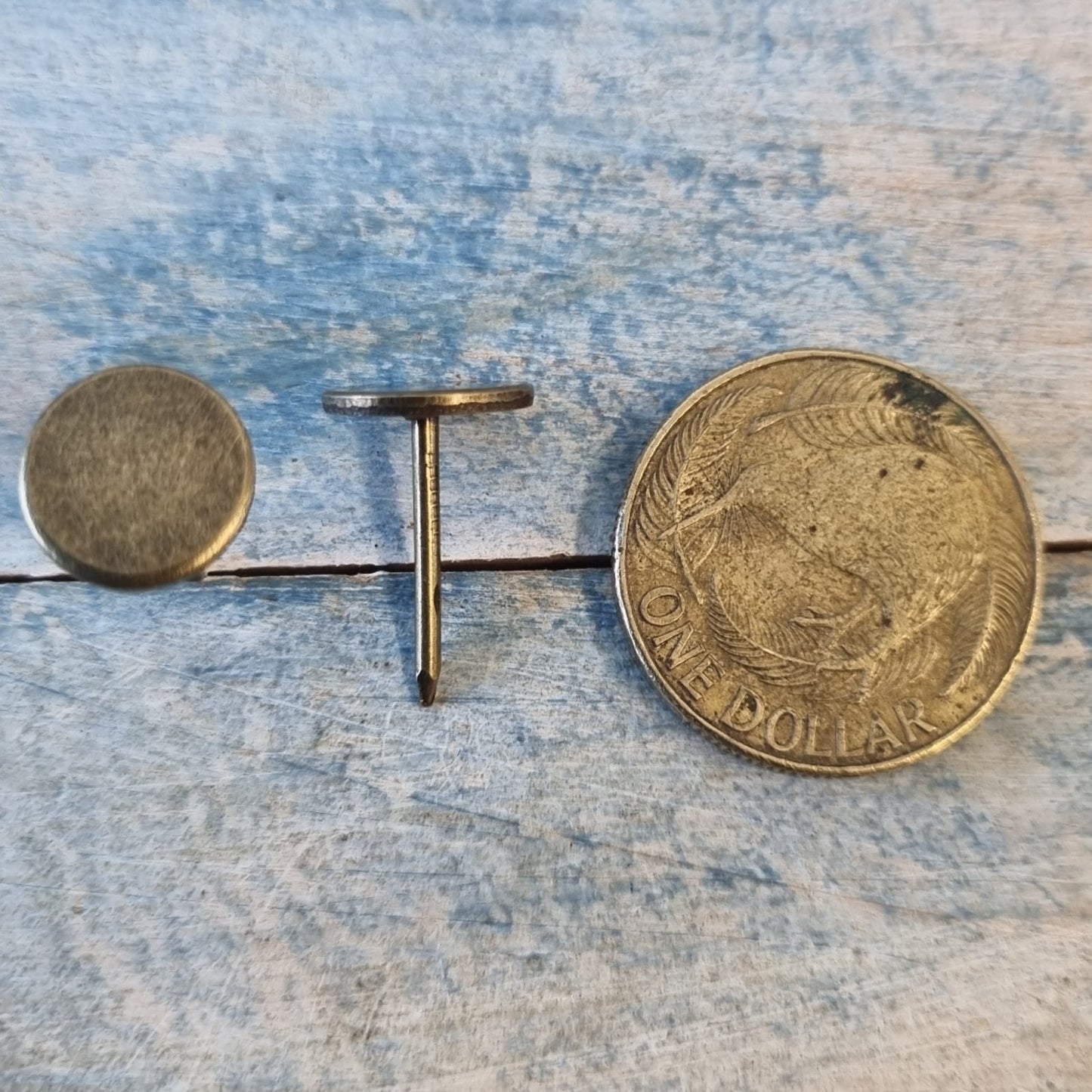 Decorative - Bronze Flat Head Pins Or Upholstery Pins (11mm Dia) Pkt Of 20