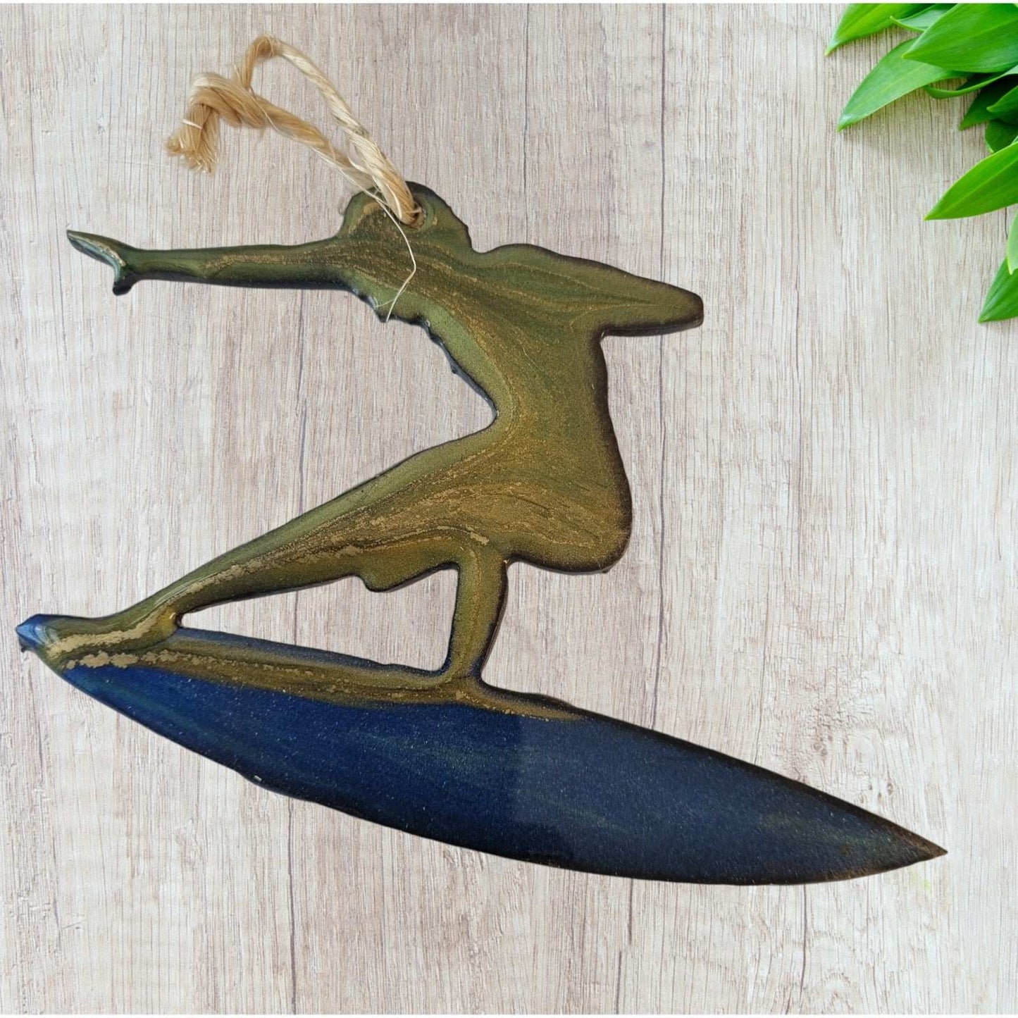 Maori Art - Cool Surfer Metal Nautical Art Coated In Pourable Epoxy 145mm X 82mm