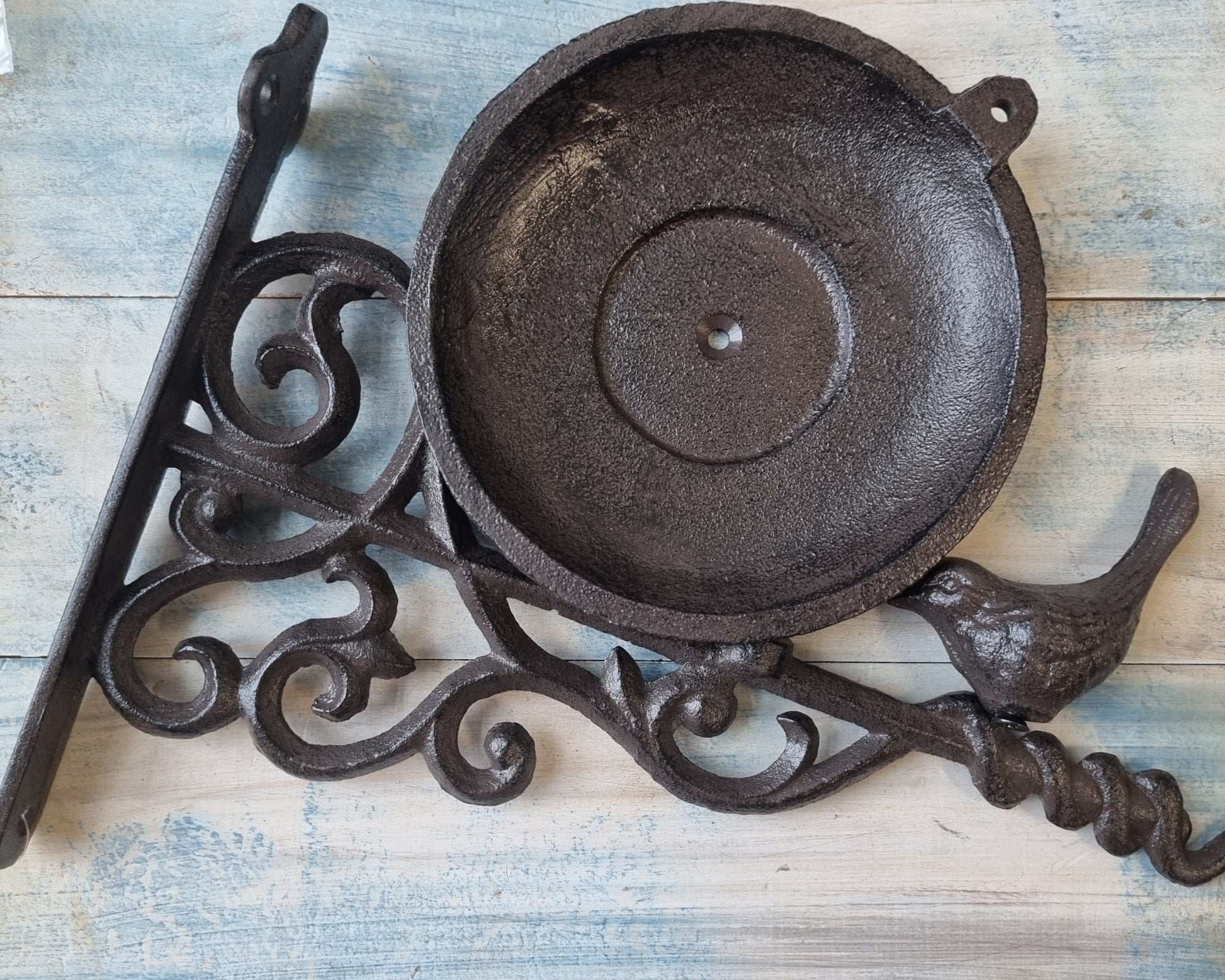 Cast Iron Door Bell - Rustic Cast Iron Bird Feeder / Bath