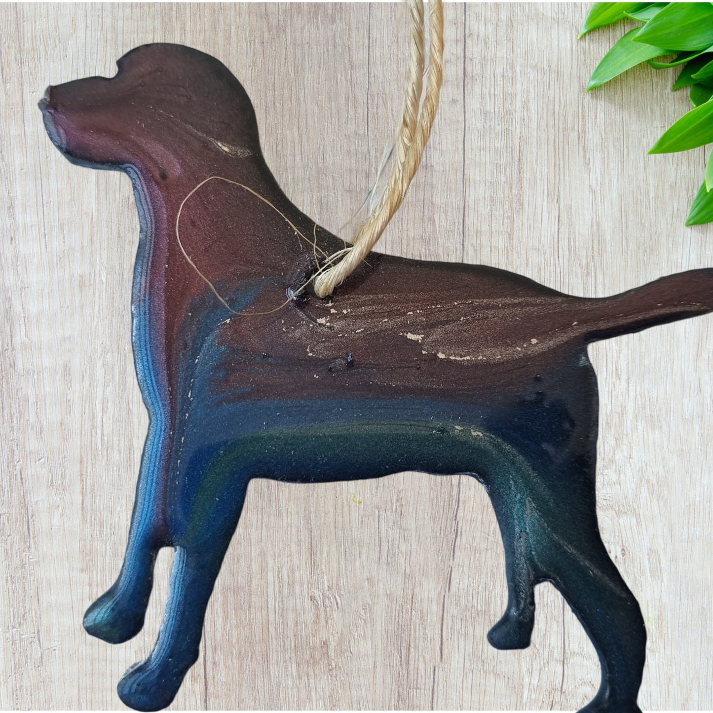 Animal Art - Standing Dog Metal Art Coated In Pourable Epoxy 111x88mm