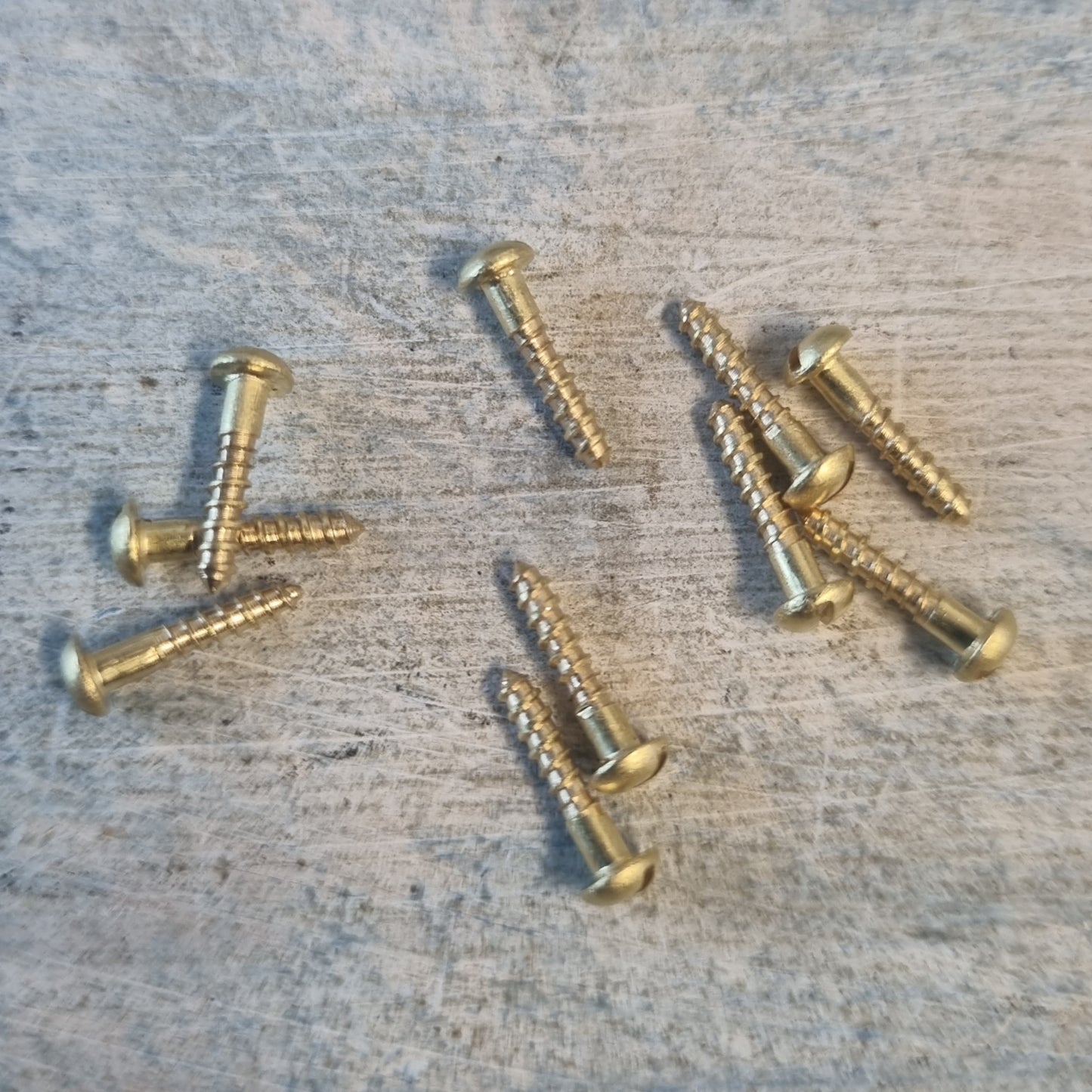 Hardware - Round Head Slot Solid Brass Wood Screws 10mm (M2) (pkt 10)