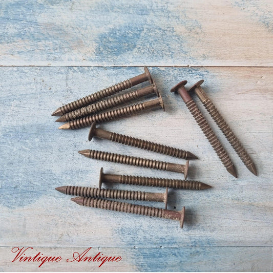 Tower Antique UK Anchorfast Bronze  threaded nails 54mm (pkt of 10) - Vintique Concepts