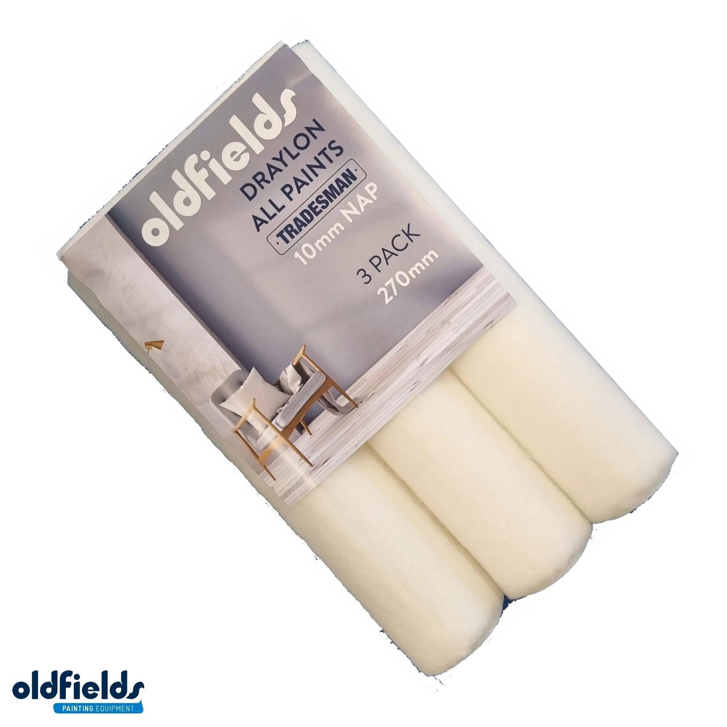 Tradesman 3 Pack 10mm Draylon All Paints Roller sleeves  haydn