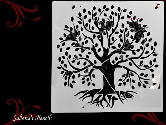 Tree of Life Vintage furniture paint stencil 305mm x 305mm-Vintique Concepts