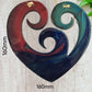 Triple Koru Heart maori epoxy metal-Vintique Concepts