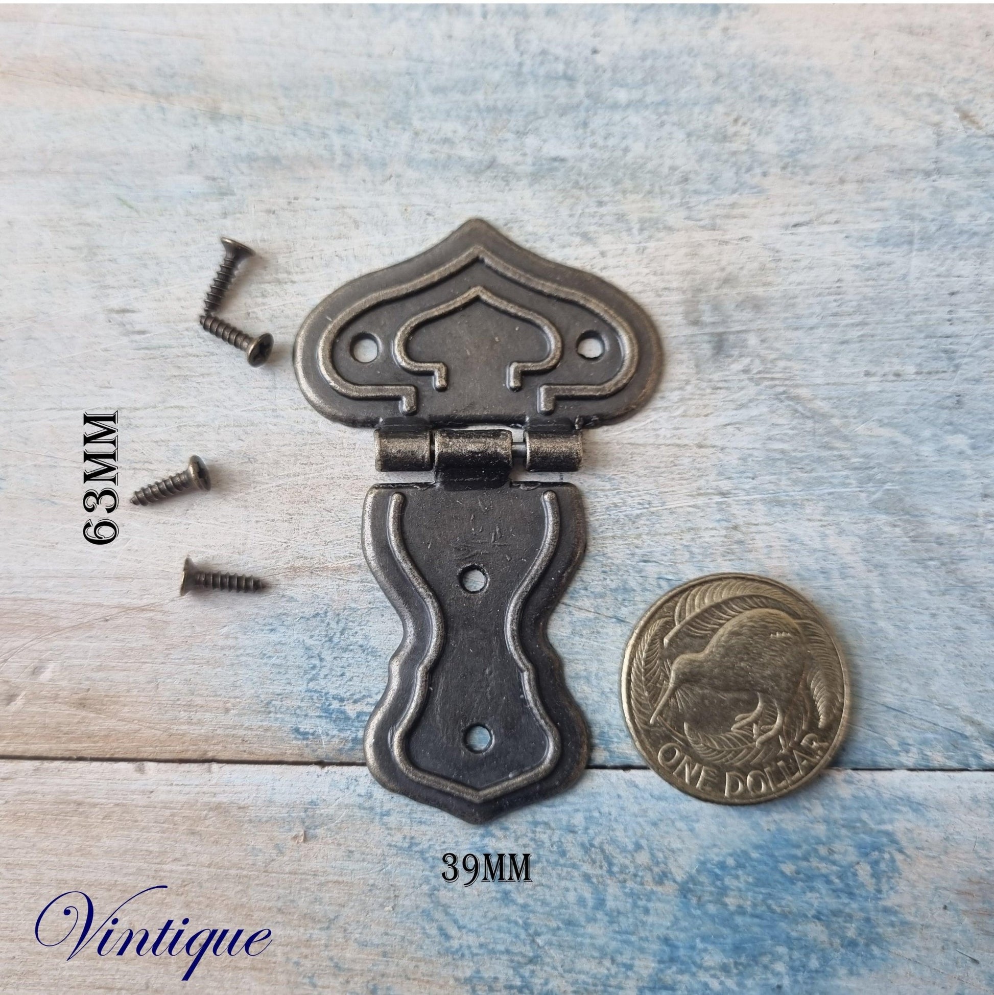 Tulip Bronze Vintage Hasp Hinge 63mm x 39mm-Vintique Concepts