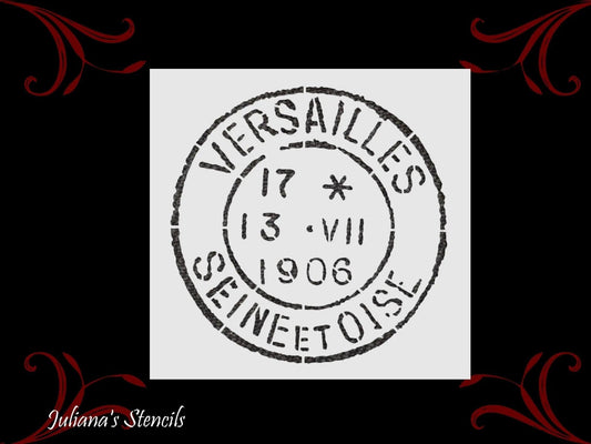 Versailes 1908 Postage stamp paint furniture Stencil 180mm diameter-Vintique Concepts